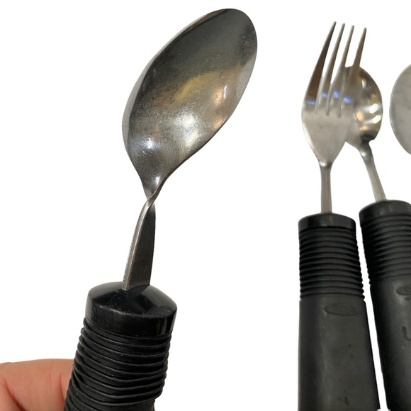 Weighted adaptive easy grip utensils forks spoons for disabled adults - Picture 4 of 4